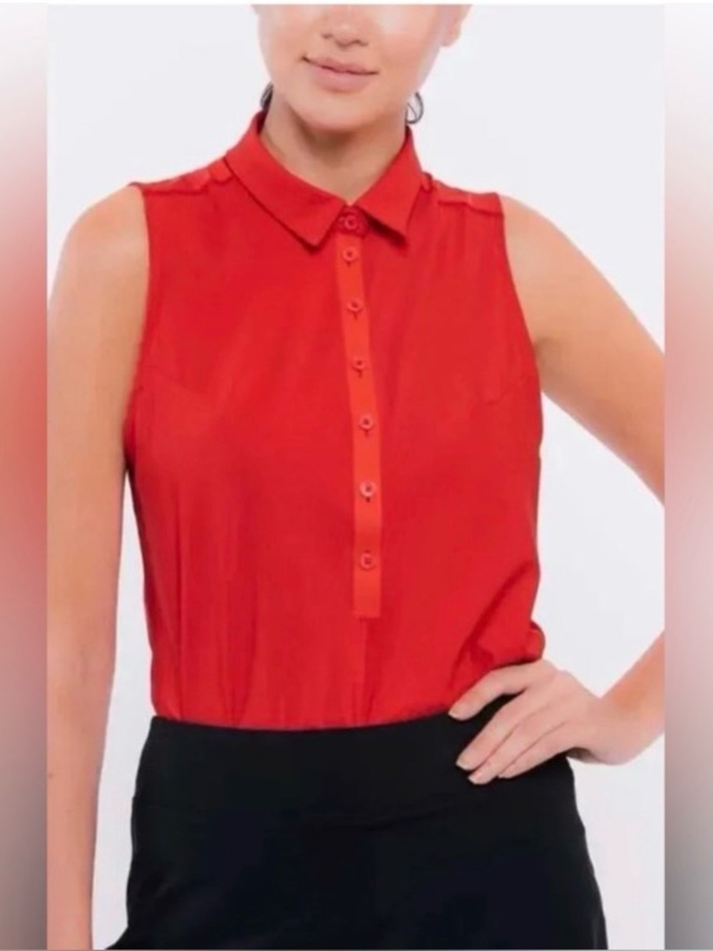 Foray Golf Red Sleeveless Polo Shirt. Size S